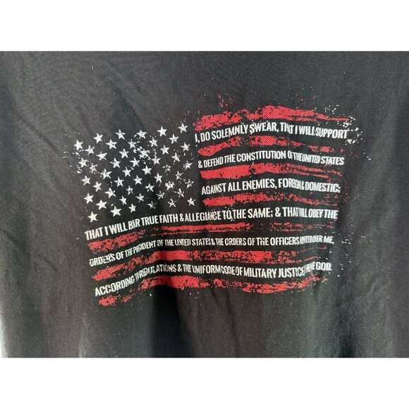 Grunt Style Mens XXL Military THE OATH American Flag Veteran Tshirt Black - Picture 5 of 12